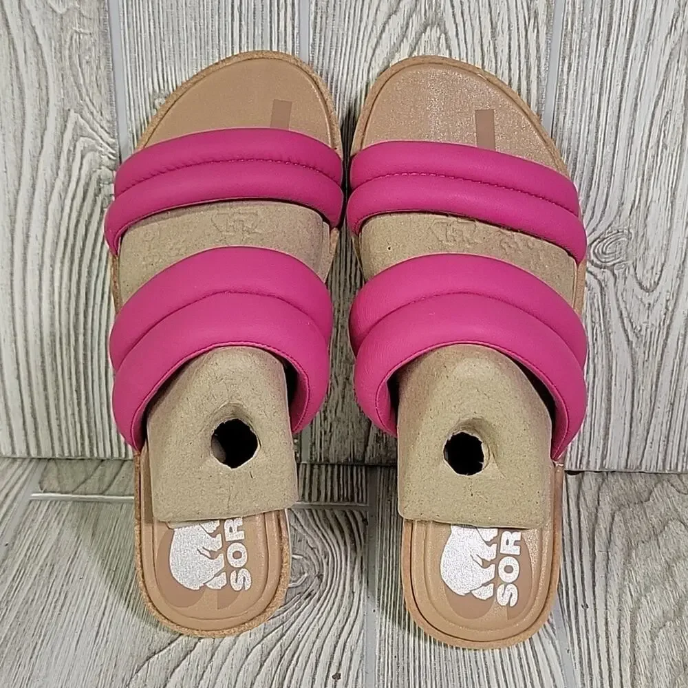 Sorel Ella II Puff Slide Fuchsia Fizz Sandal Womens Size 5.5 NEW